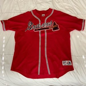 Men's Majestic Atlanta Braves Alternate Red Jersey 3XL USA